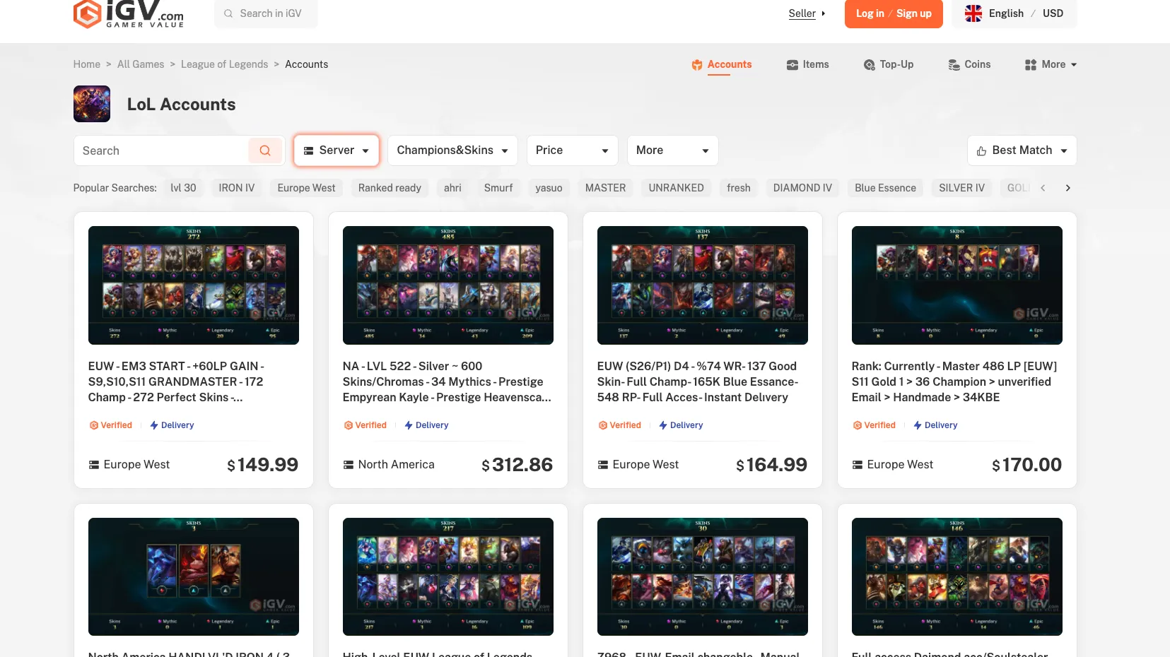 iGVault master lol account